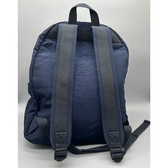 Kipling Large Unisex True Blue Backpack With Monkey Keychain Charm - Picture 4 of 12